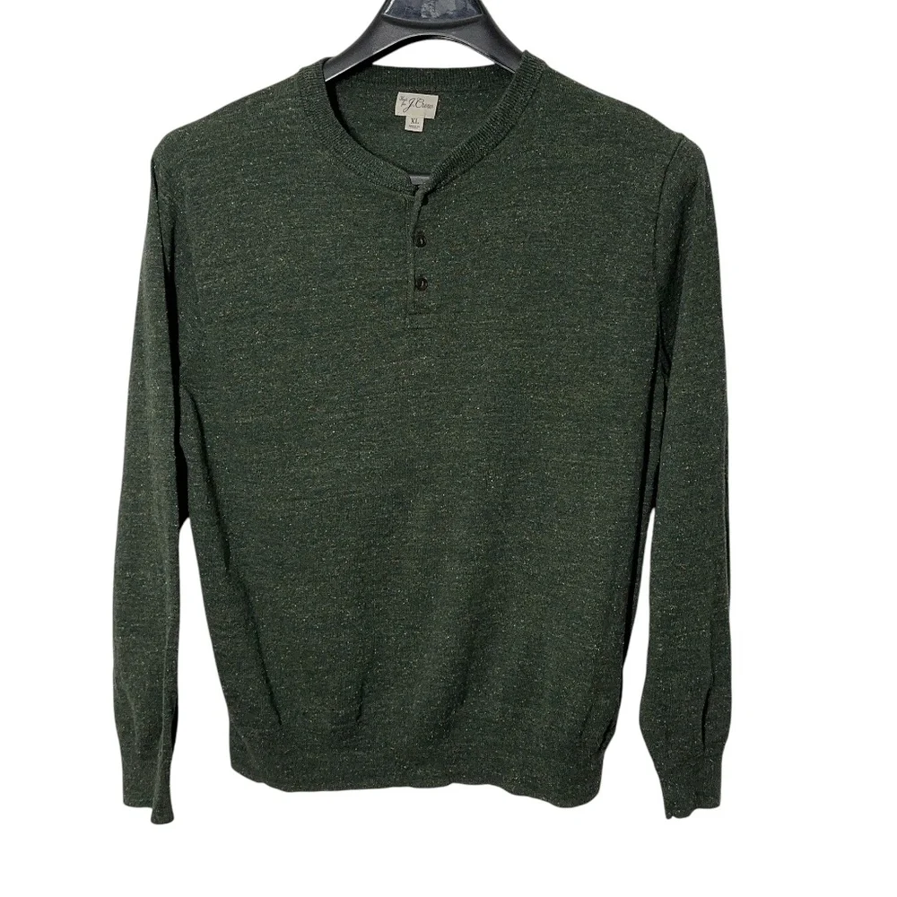 Knit for J Crew Cotton Silk Bld Sweater Mens XL Vintage Knit Polo Preppy